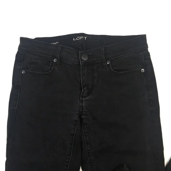 WJ97 Ann Taylor Loft Modern Straight Leg Jeans 26 - Picture 3 of 5